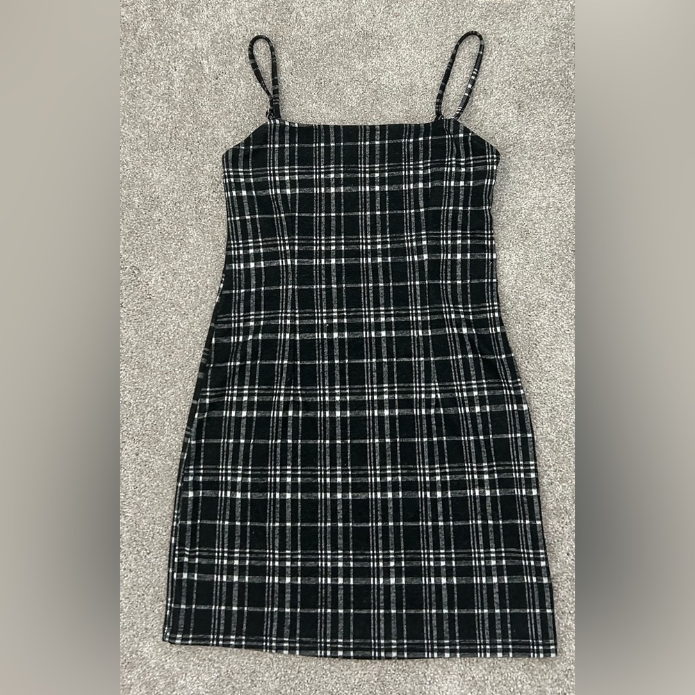 Hesperus Plaid Mini Dress | 90s Grunge Spaghetti Strap Bodycon | Size M